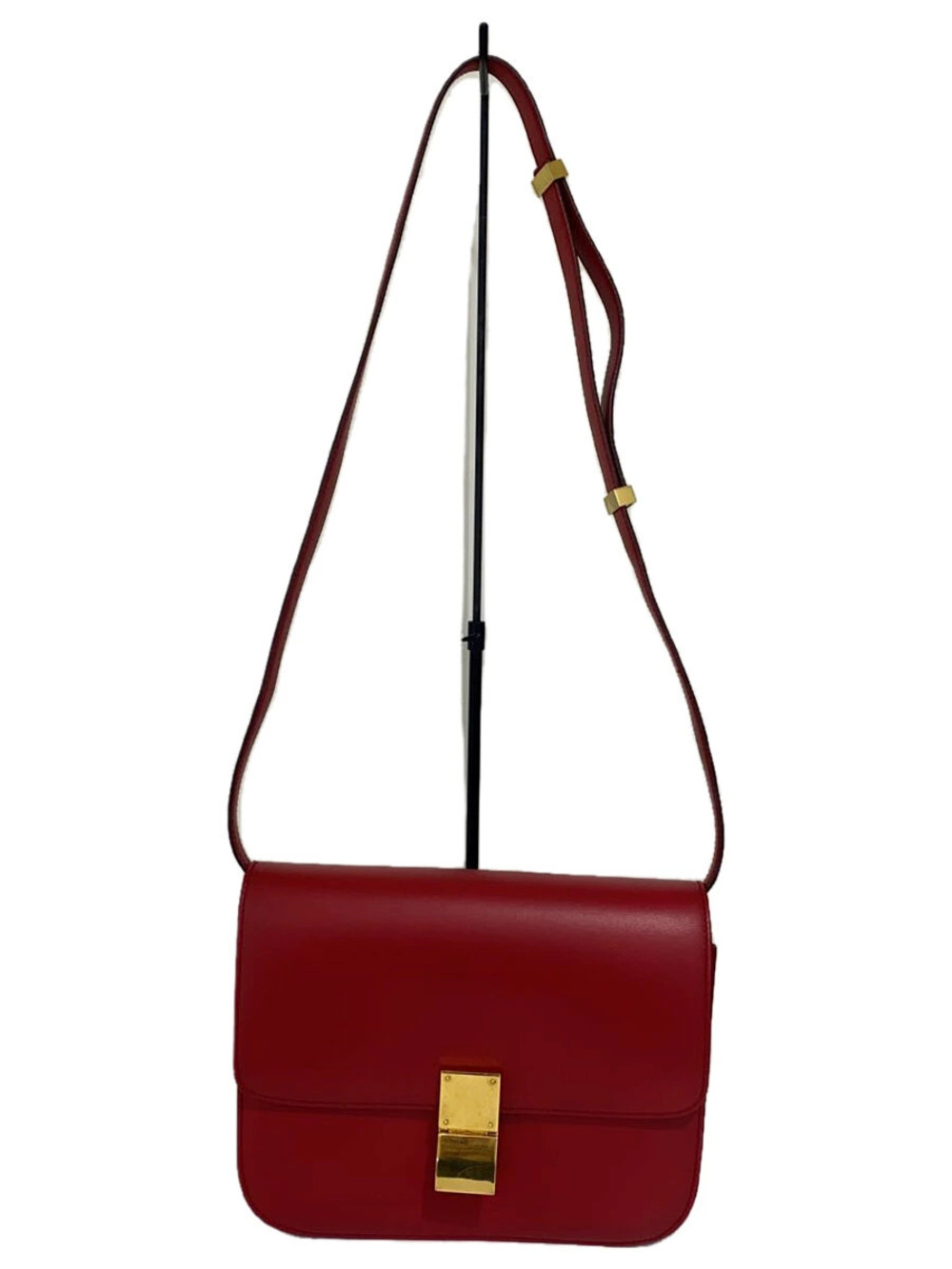 Celine Classic Crossbody Box Bag flap pushlock Red